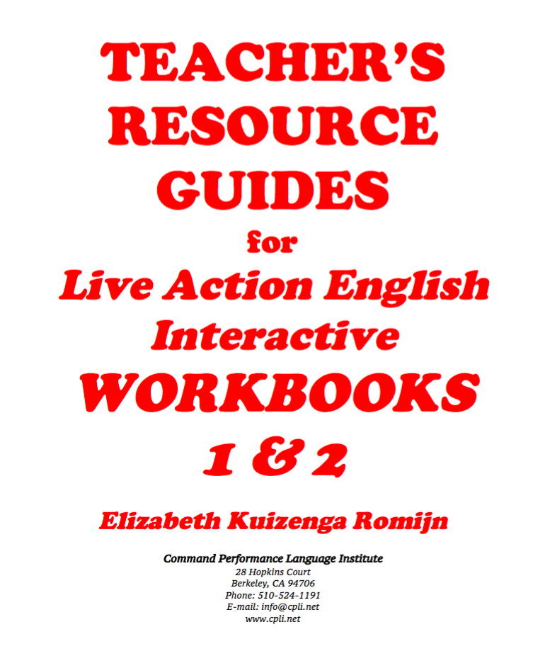 TEACHER’S RESOURCE GUIDES for LAEI WORKBOOKS 1&2